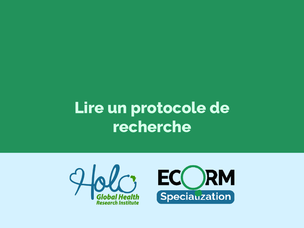 Niveau 1-1: Lire un protocole de recherche