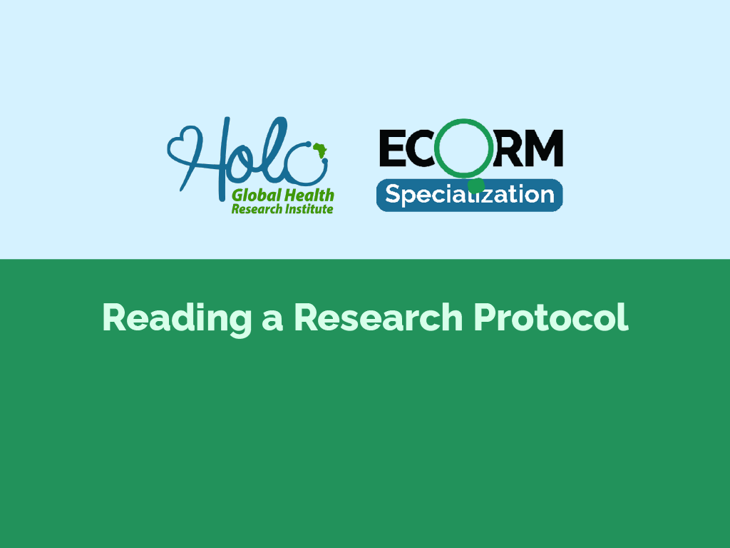 Level 1-1: Reading a Research Protocol