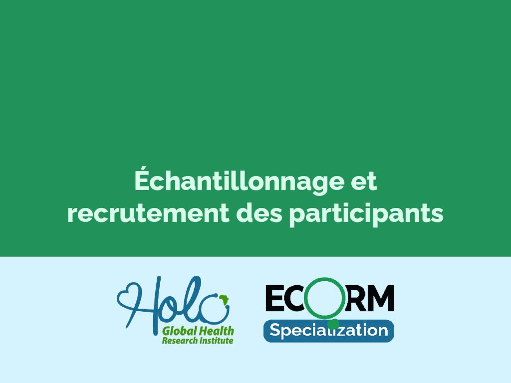 Niveau 1-3: Échantillonnage et recrutement des participants